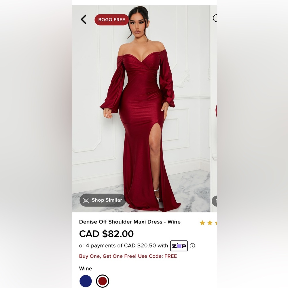 Red Shoulder Maxi Dress